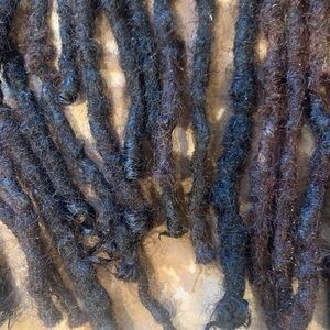 43 Organic dreadlocks texture 3C locks colored 1b mix #30 freshly cut washed .